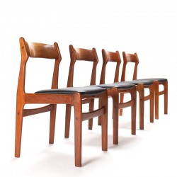 Mid-Century set van 4 stijlvolle vintage Deense eettafel stoelen