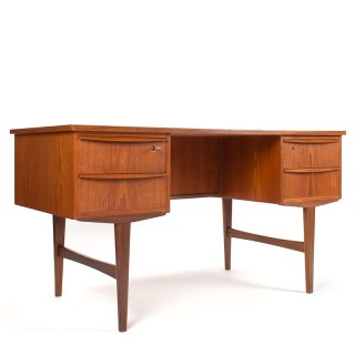 Deens vintage Mid-Century bureau in teakhout
