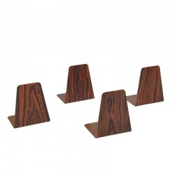 Set of 4 vintage metal bookends with rosewood look