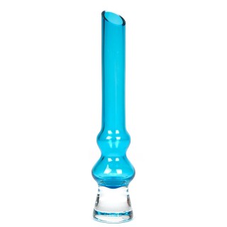 Blue glass vintage vase with clear base