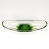 Vintage Scandinavian glass bowl with green base