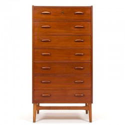 High model 7 drawers teak vintage Danish chest of drawers
