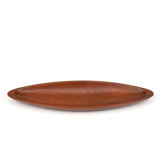 Oval model vintage serving bowl in teak