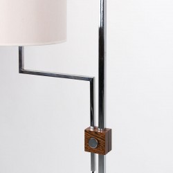 Standing lamp vintage model in chrome with fabric shade
