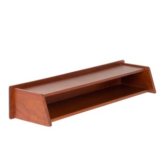Open Danish teak vintage wall shelf