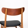 Set of Danish vintage dining table chairs in teak and oak