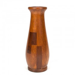 Mid-Century vintage vase with teak inlay