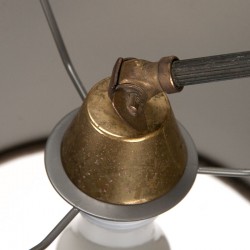 Jaren vijftig messing vintage wandlamp met grijze kap