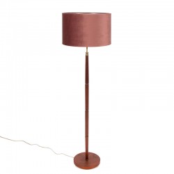 Deense vintage vloerlamp in teak en messing