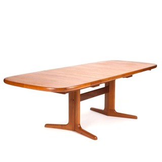 Ovale Mid-Century vintage uitschuifbare eettafel van Johs.