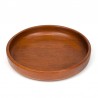 Round flat model teak vintage serving or fruit bowl
