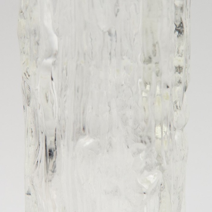 Glass vintage vase with bamboo relief