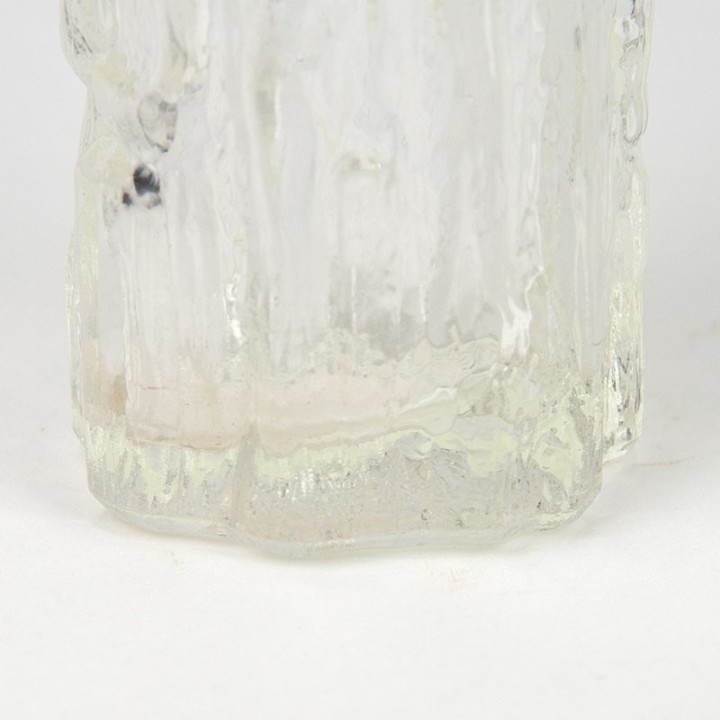 Glass vintage vase with bamboo relief