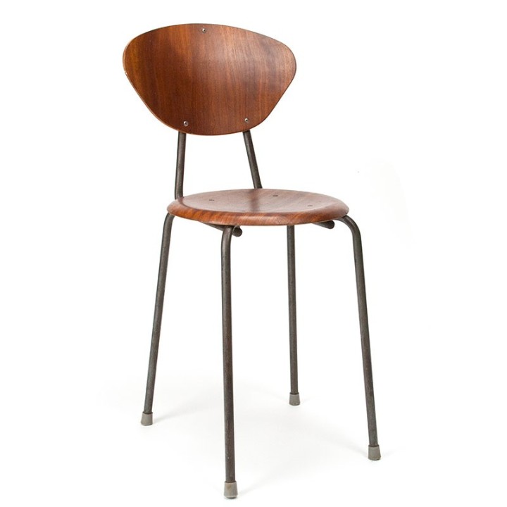 Danish fifties vintage school chair in teak