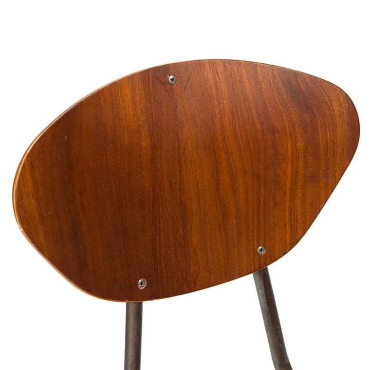 Deens vijftiger jaren vintage schoolstoeltje in teak