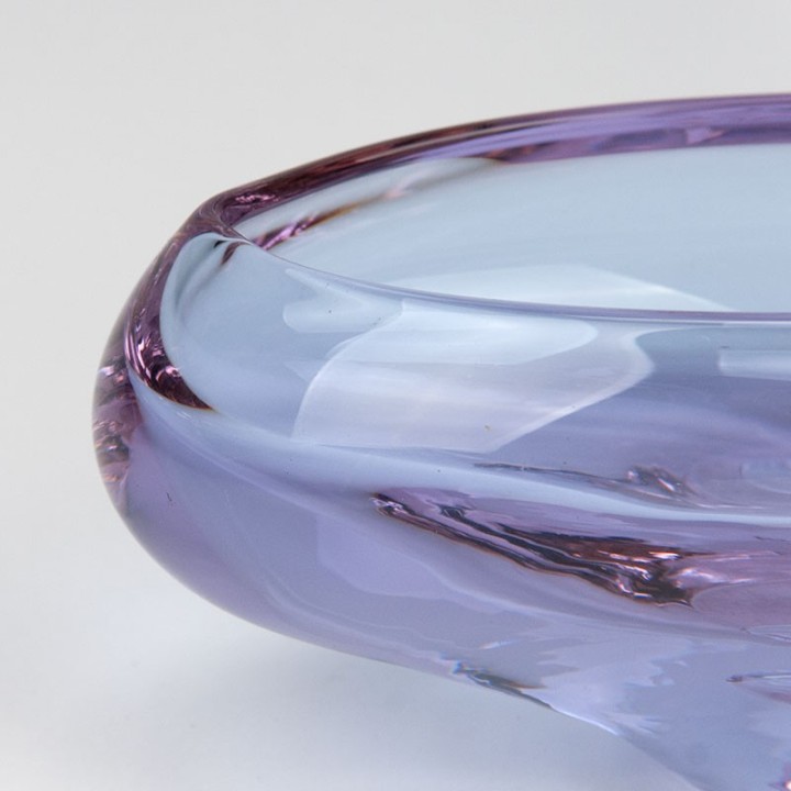 Glazen vintage schaaltje in roze tint