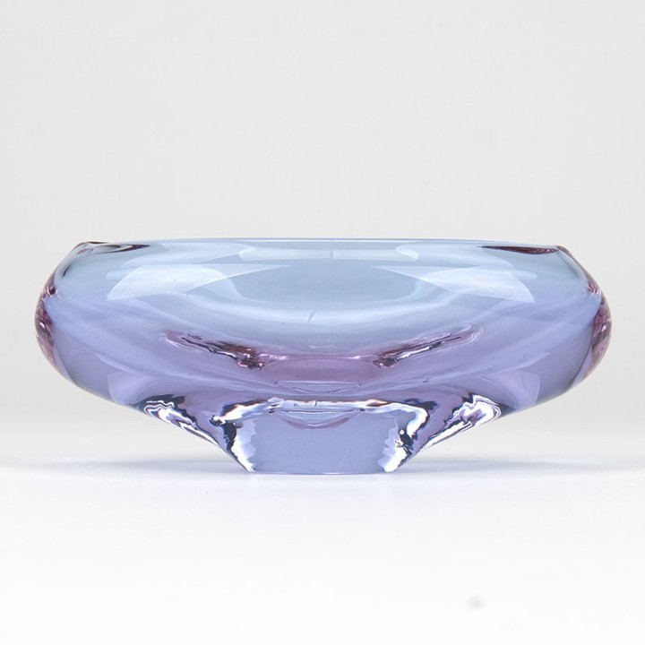 Glazen vintage schaaltje in roze tint