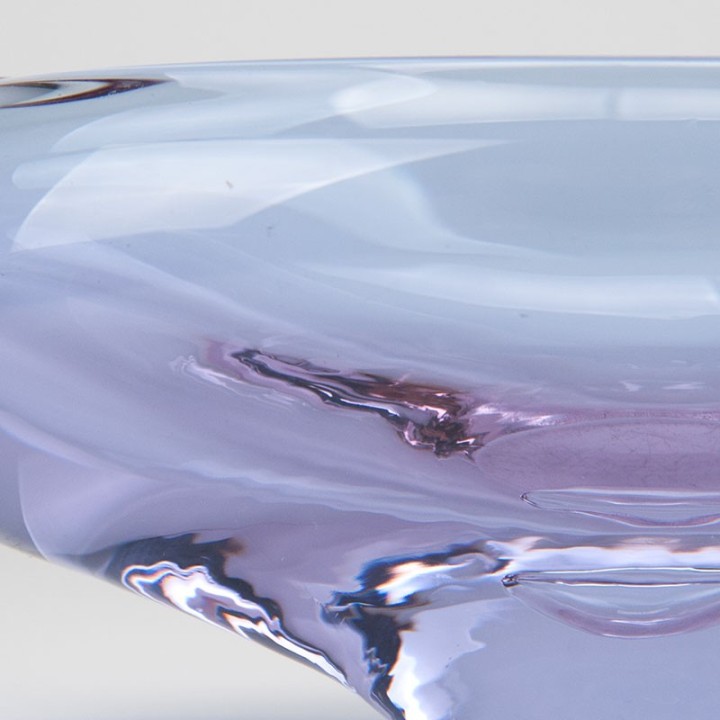 Glazen vintage schaaltje in roze tint