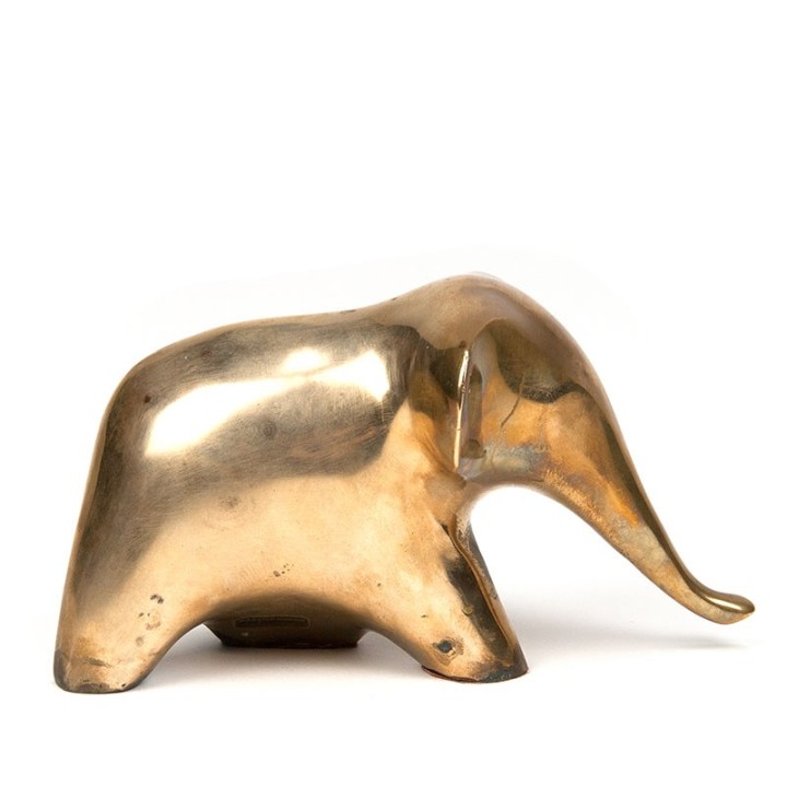 Mid-Century vintage brass figurine of an elephant