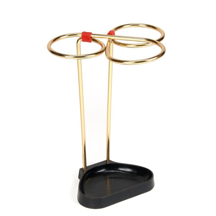 Mid-Century vintage paraplustandaard in metaal en messing