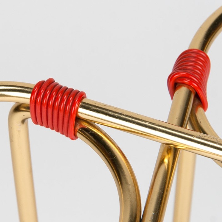 Mid-Century vintage paraplustandaard in metaal en messing