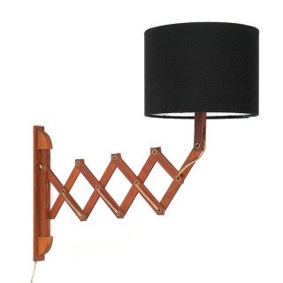 Teak Danish vintage scissor lamp from the fifties