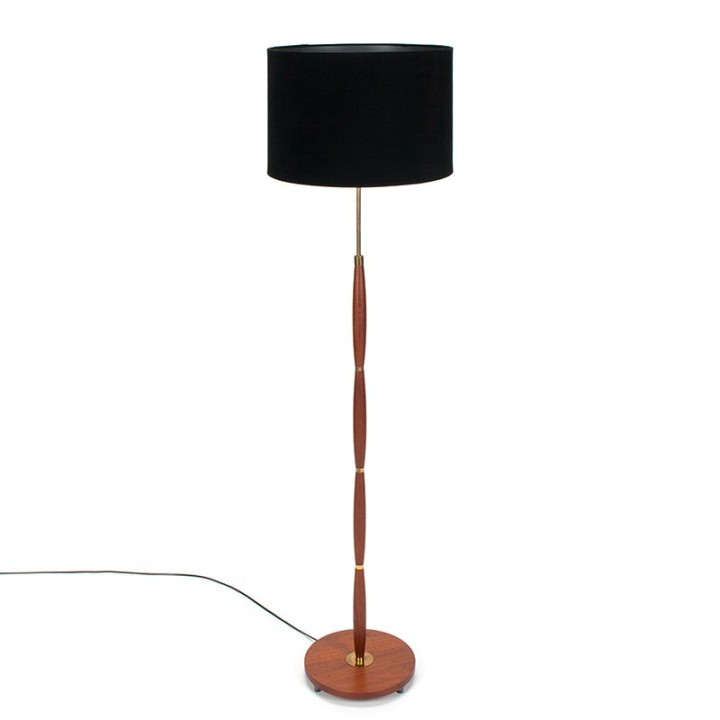 Mid-Century teakhouten vintage Deense vloerlamp