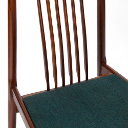 Mid-Century vintage teakhouten stoel met hoge rugleuning