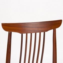 Mid-Century vintage teak dining table chair with high backrest