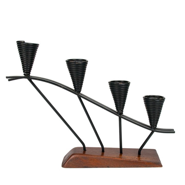 Nederlandse vintage kandelaar gemerkt F. Wortman Den Haag