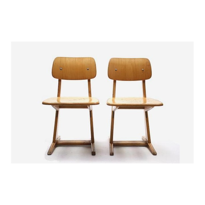 Set of 2 wooden childeren's chairs - Retro Studio