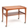 Teak Danish vintage tea cart on wheels