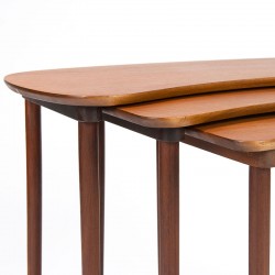 Mid-century Danish vintage design kidney shaped nesting tables