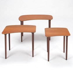 Mid-century Danish vintage design kidney shaped nesting tables