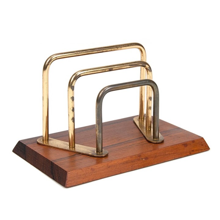 Palissanderhouten Mid-Century vintage brievenhouder