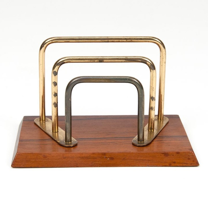 Rosewood Mid-Century vintage letter holder