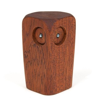 Vintage teak figurine as an owl