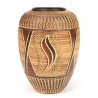 Mid-Century vintage earthenware vase in brown shade