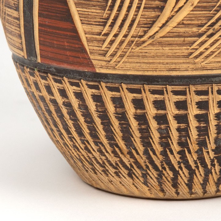 Mid-Century vintage earthenware vase in brown shade