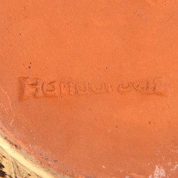 Mid-Century vintage aardewerken vaas in bruin tint