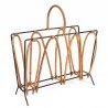 Vintage magazine rack/newspaper rack in metal and bamboo