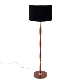 Palissanderhouten Deense Mid-Century vintage vloerlamp