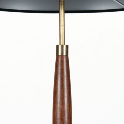 Palissanderhouten Deense Mid-Century vintage vloerlamp