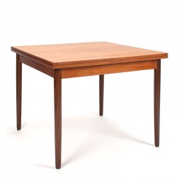 Teak square model vintage Danish extendable dining table