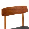 Set of 6 Mid-Century Danish dining table chairs in teak and oak