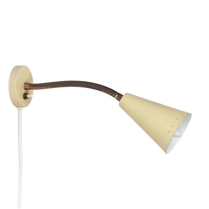 Vintage wandlamp met flexibele arm jaren 50