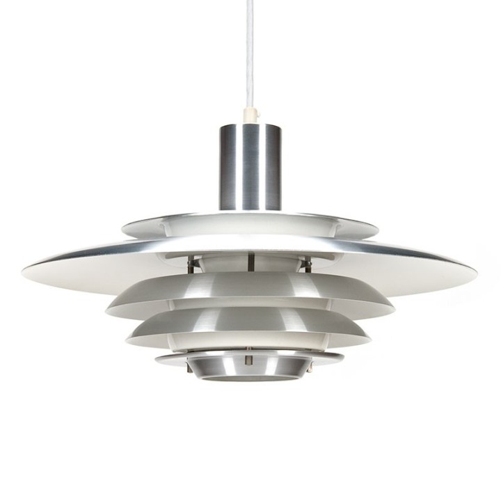 Mid-Century Deense vintage aluminium hanglamp