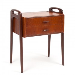Danish Mid-Century vintage bedside table with special handle