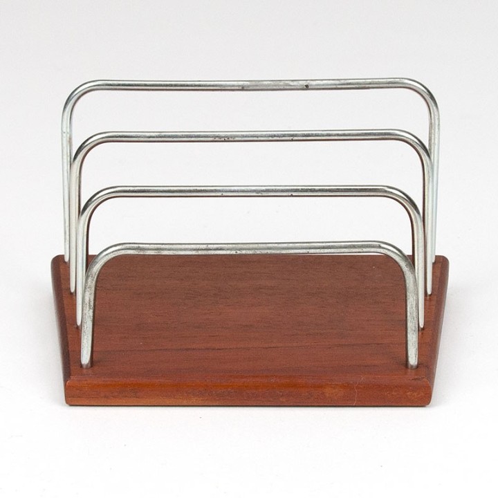 Mid-century Danish vintage letter holder in teak