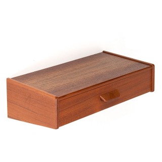 Teak Danish vintage wall cabinet with drawer